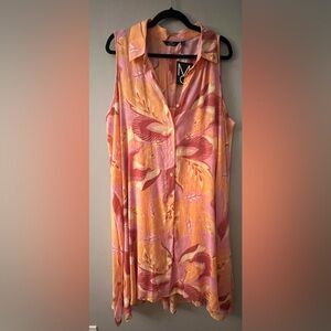 🆕 Mlle Gabrielle Pink and Orange Sleeveless Midi Dress